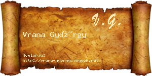Vrana György névjegykártya